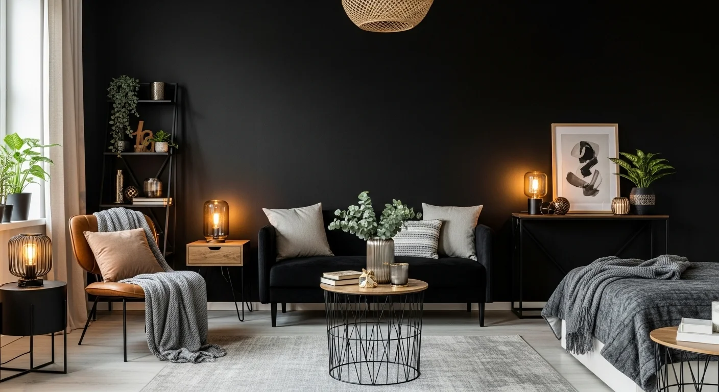 Black Painted Wall Ideas