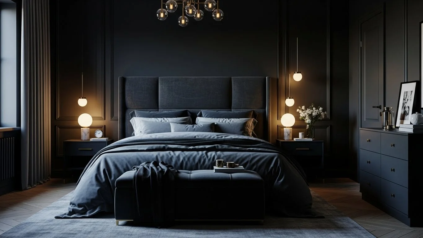 Black and Blue Bedroom Ideas