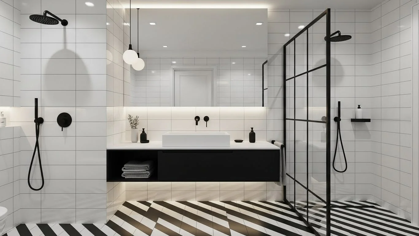 Black and White Bathroom Designs for Modern Elegance