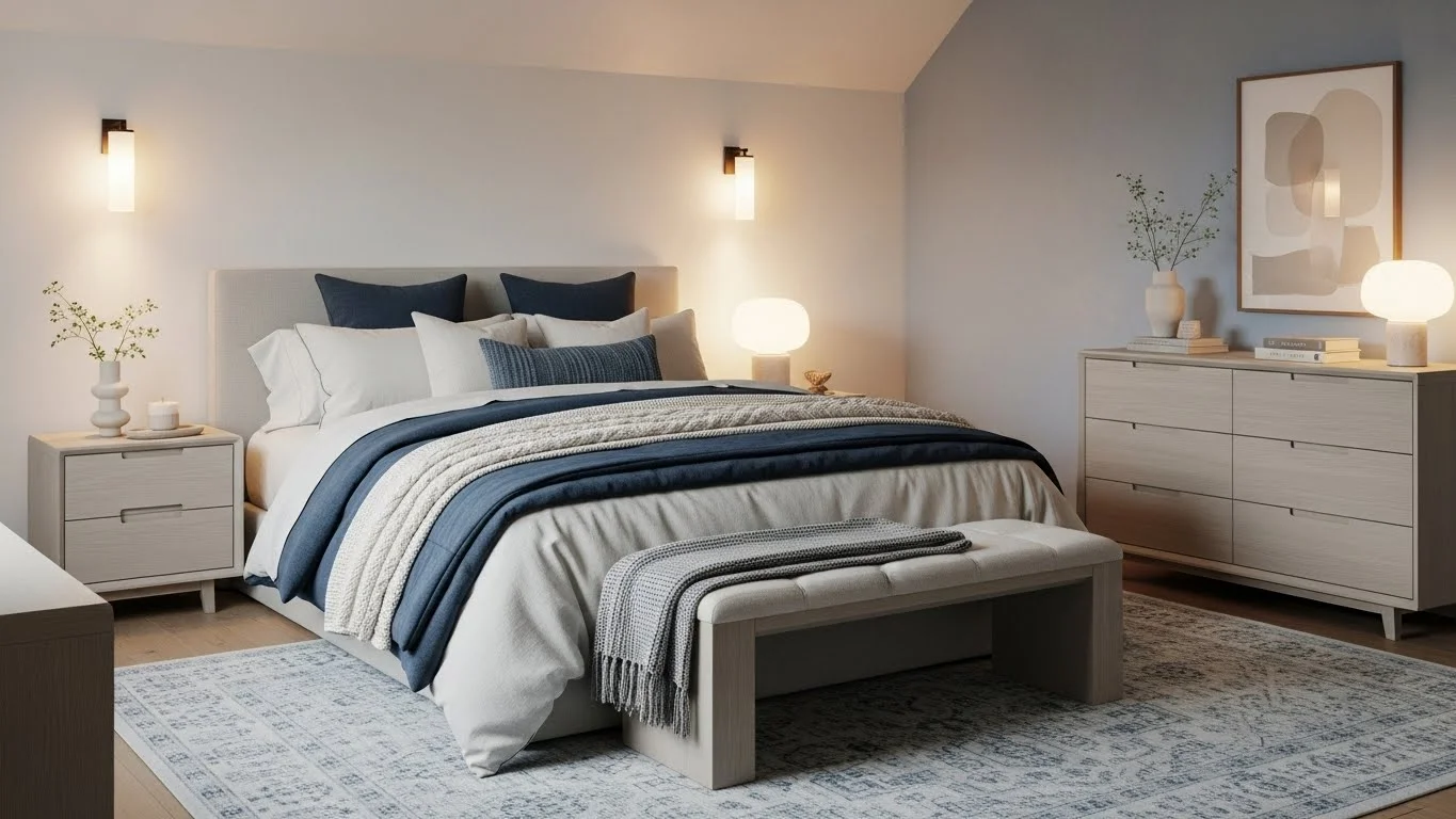 Blue and Cream Bedroom Ideas