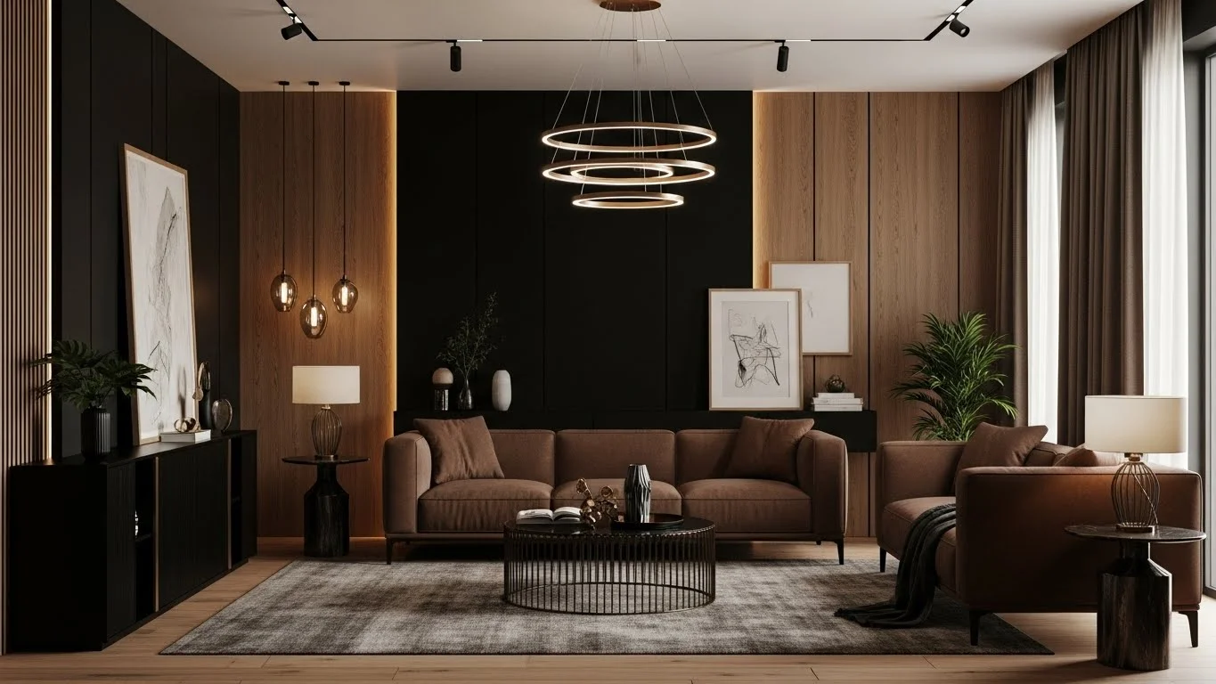 Brown and Black Living Room Ideas
