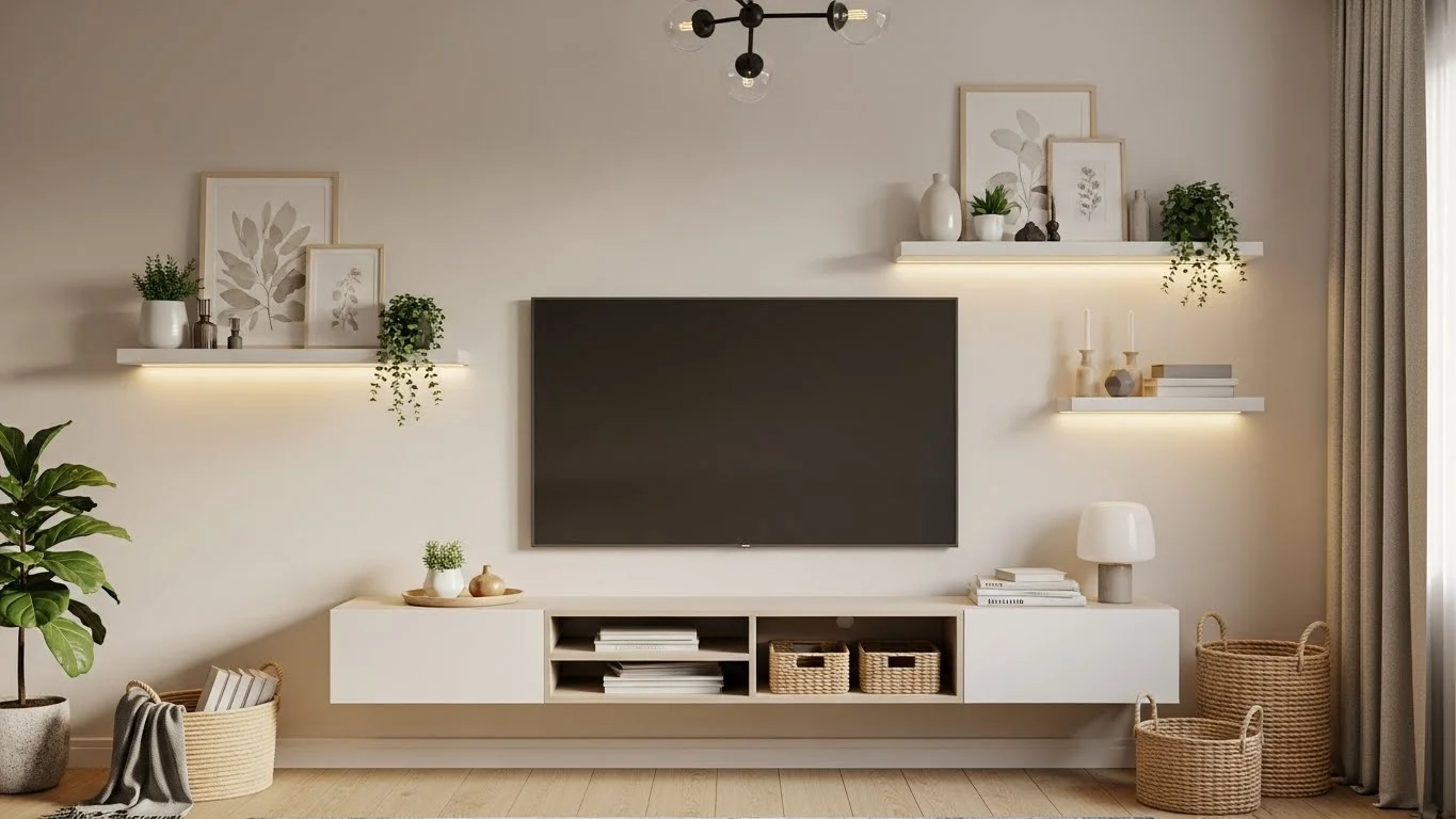 Budget Under TV Decor Ideas