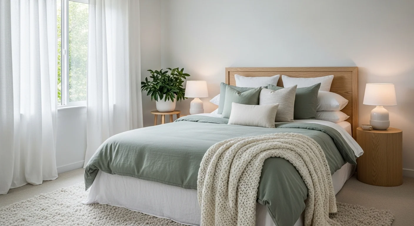 Cozy Modern Bedroom Styled in Soft Neutral Tone