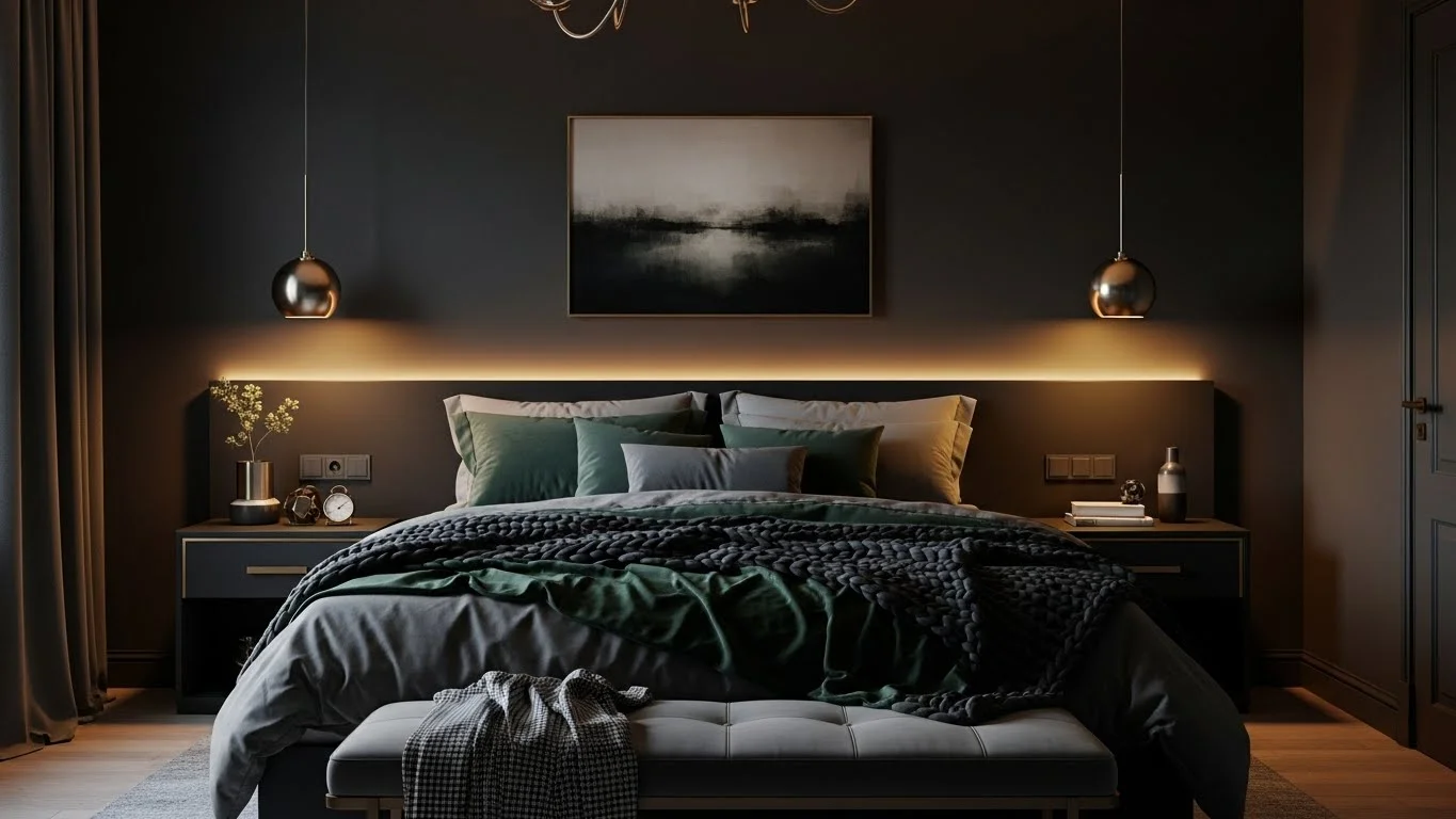 Dark Color Bedroom Setting Ideas