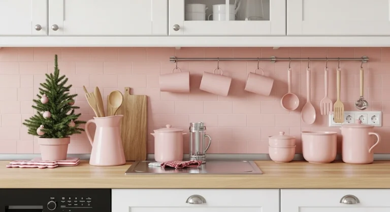 Pink Christmas Kitchen Decor
