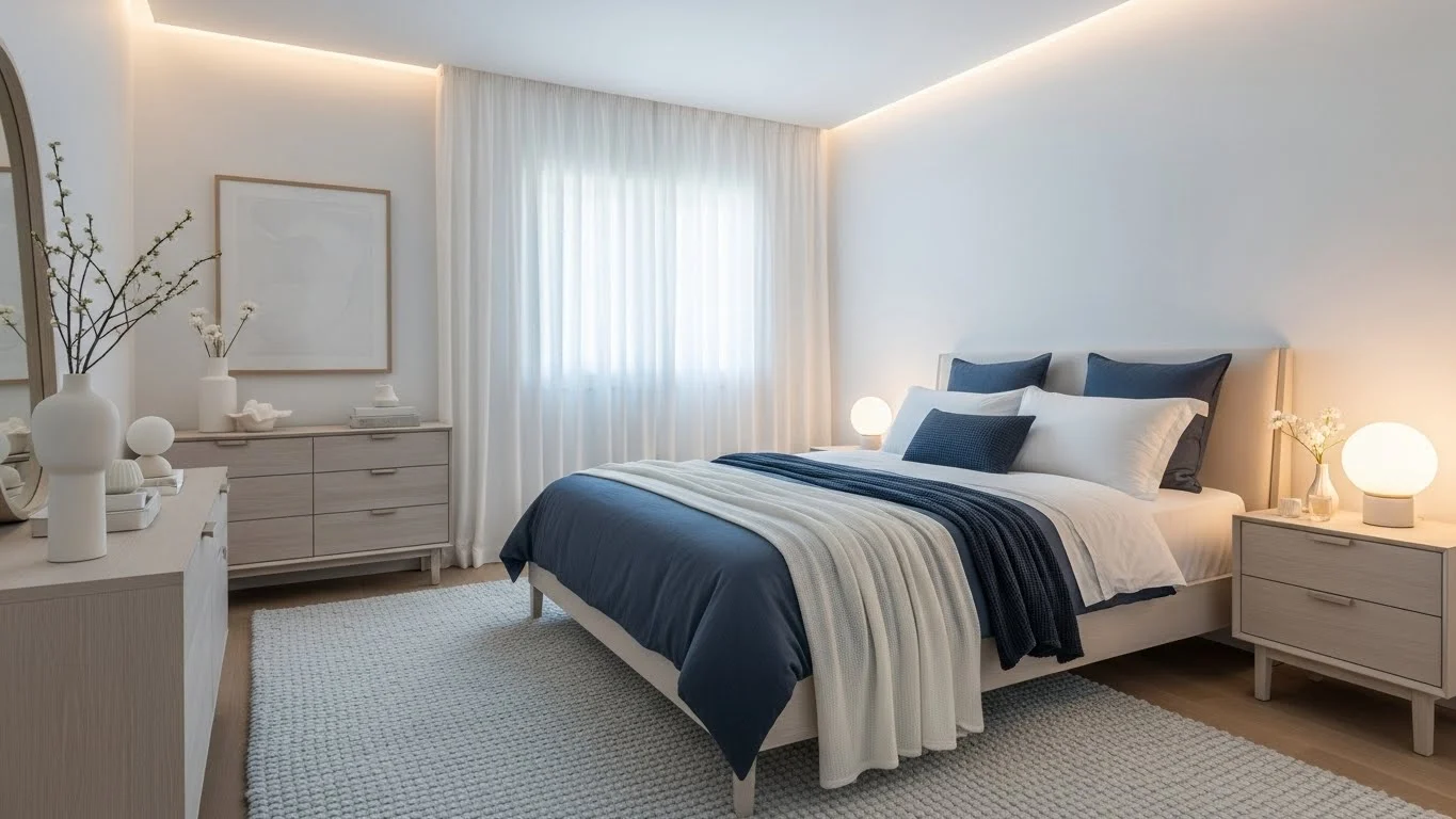 White and Blue Bedroom Ideas